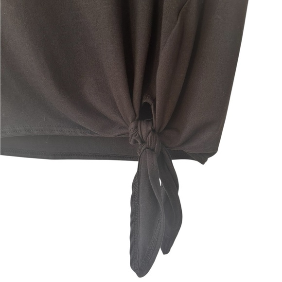 Olivia Rae Basic Side Tie Black Tee - Picture 6 of 9